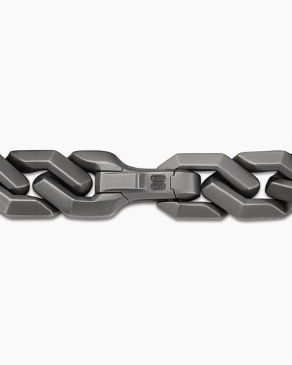 David Yurman Men's Curb Chain Angular Link Bracelet in Anthracite Titanium, 11mm David Yurman Men’s