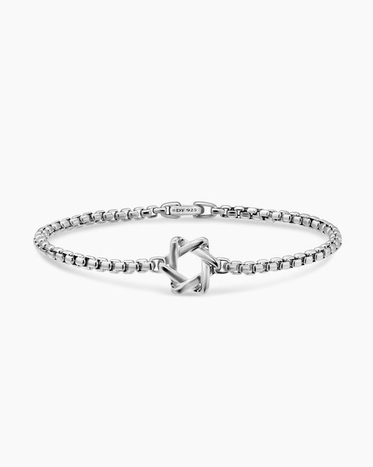 David Yurman Mens Star of David Station Bracelet in Sterling Silver, 3.6mm David Yurman Men’s