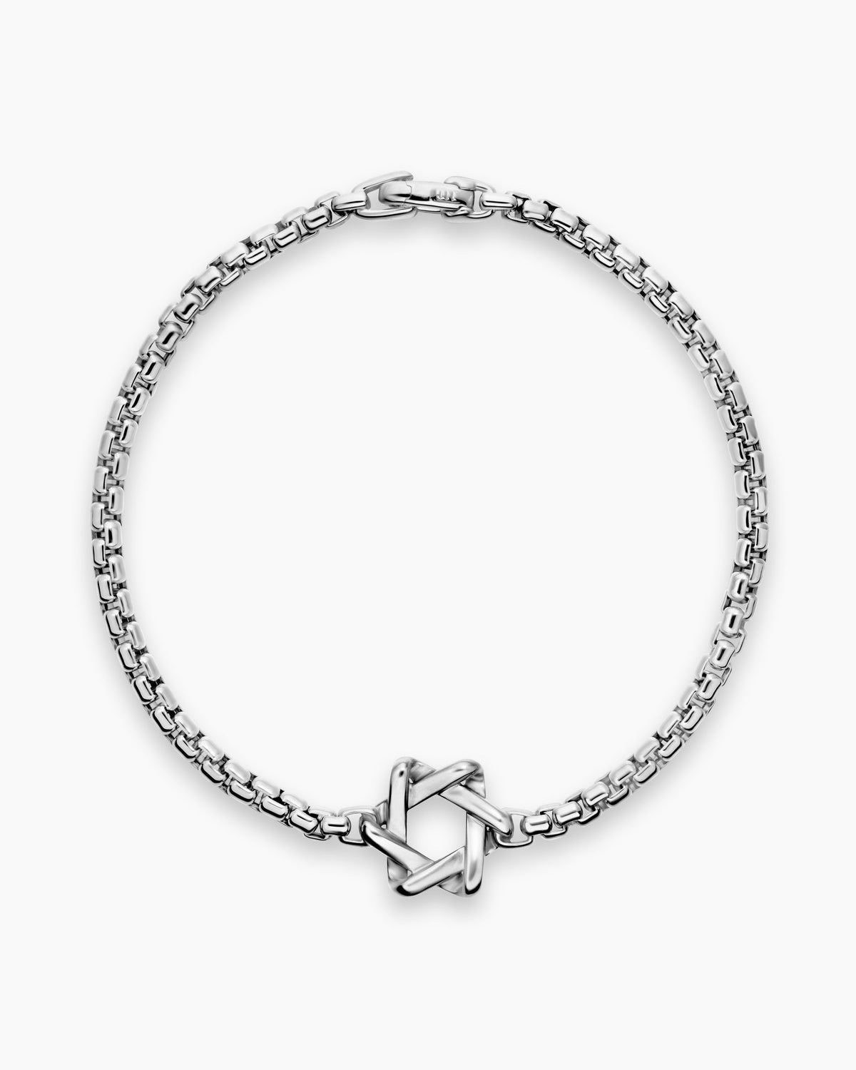 David Yurman Mens Star of David Station Bracelet in Sterling Silver, 3.6mm David Yurman Men’s
