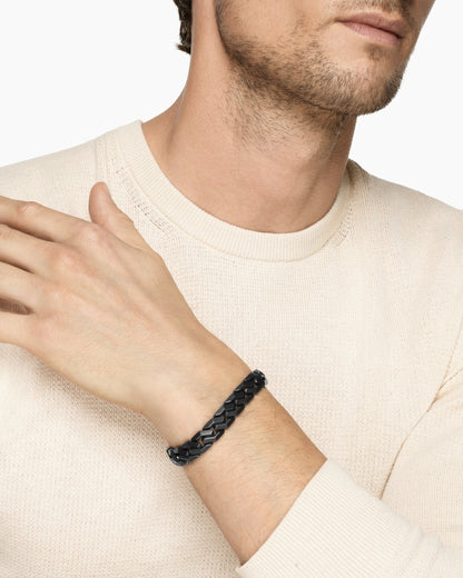 David Yurman Men's Curb Chain Angular Link Bracelet in Black Titanium, 11mm David Yurman Men’s