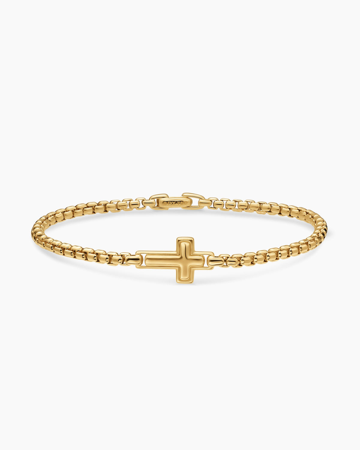 David Yurman Mens Cross Station Bracelet in 18K Yellow Gold, 3.4mm David Yurman Men’s