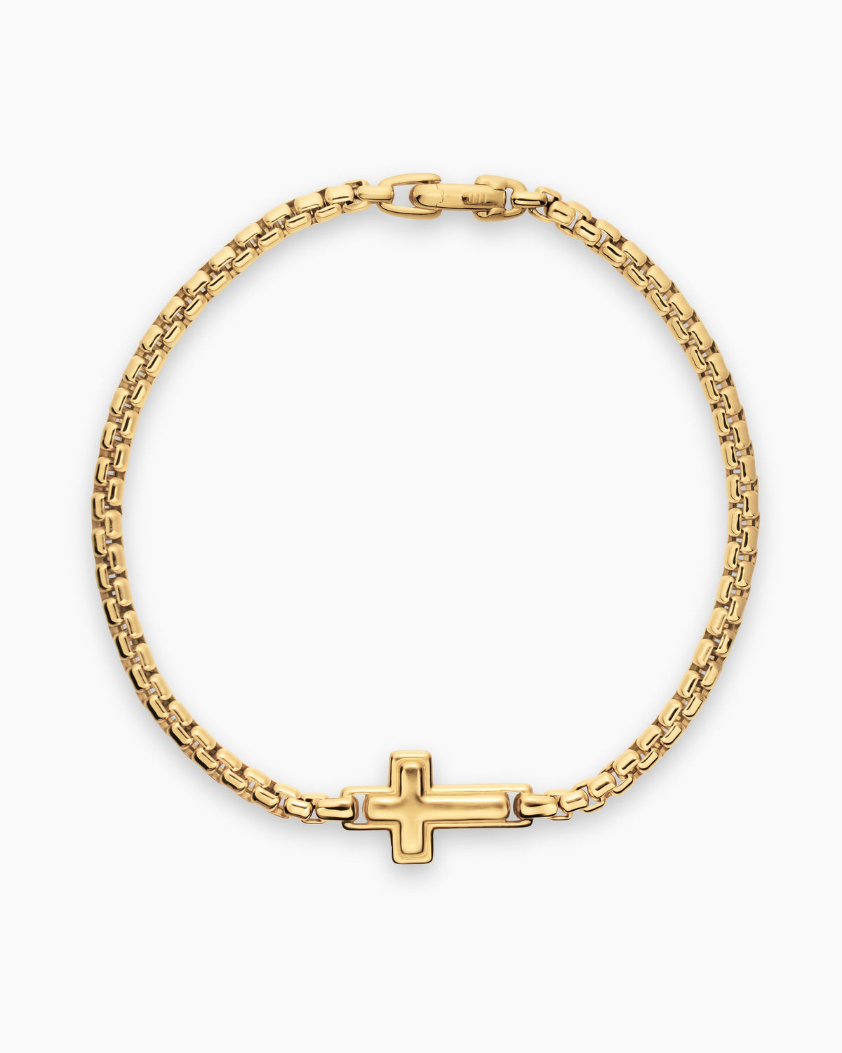 David Yurman Mens Cross Station Bracelet in 18K Yellow Gold, 3.4mm David Yurman Men’s