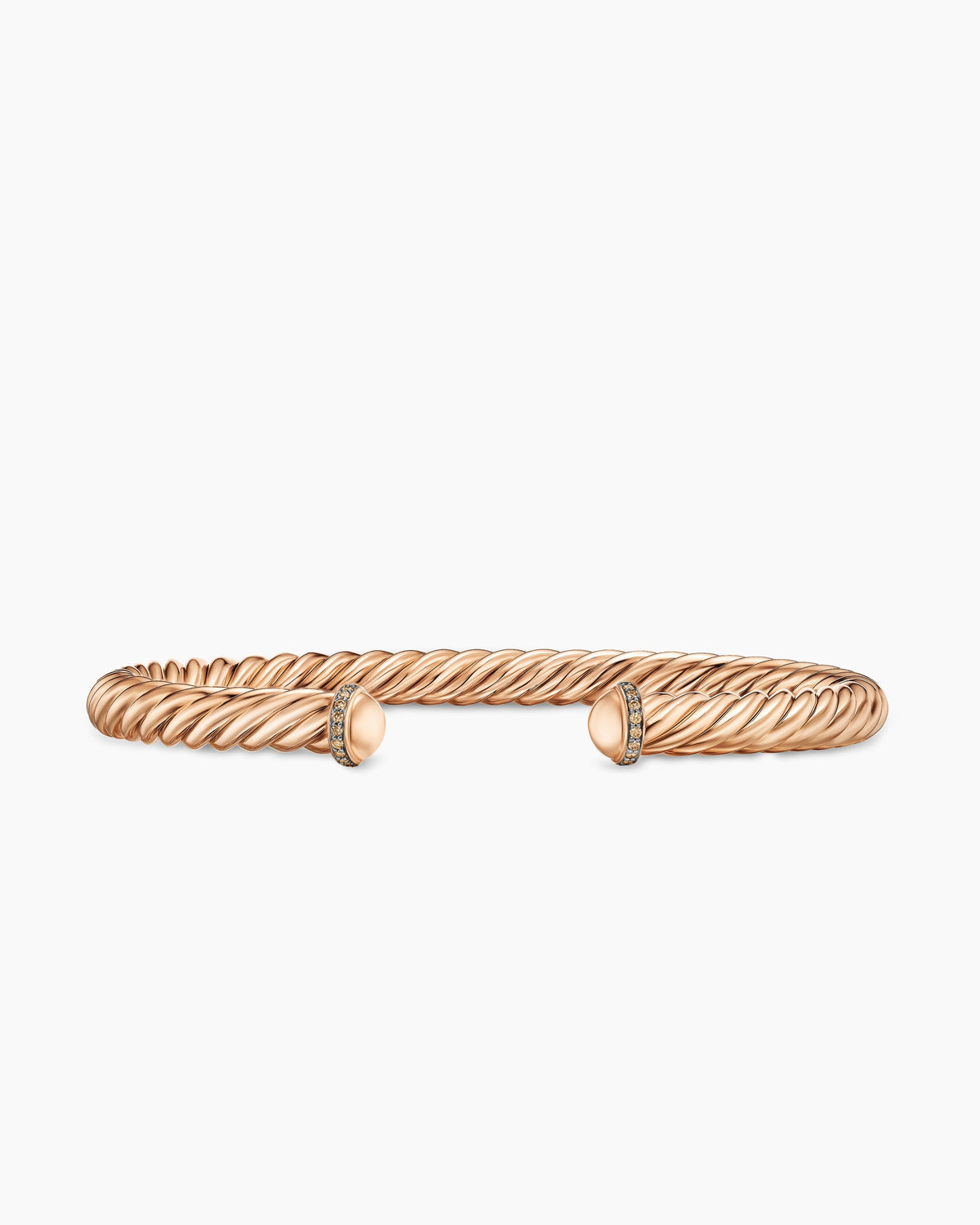 David Yurman Mens Cable Cuff Bracelet in 18K Rose Gold with Cognac Diamonds, 6mm David Yurman Men’s