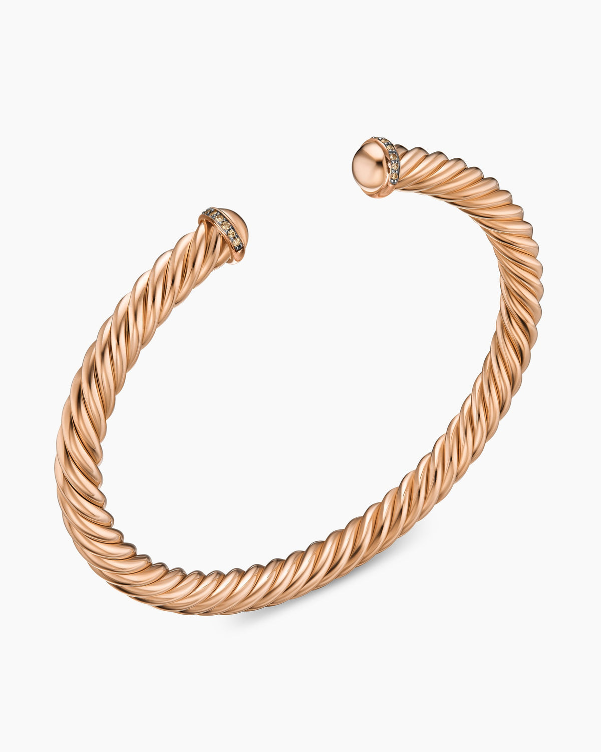 David Yurman Mens Cable Cuff Bracelet in 18K Rose Gold with Cognac Diamonds, 6mm David Yurman Men’s