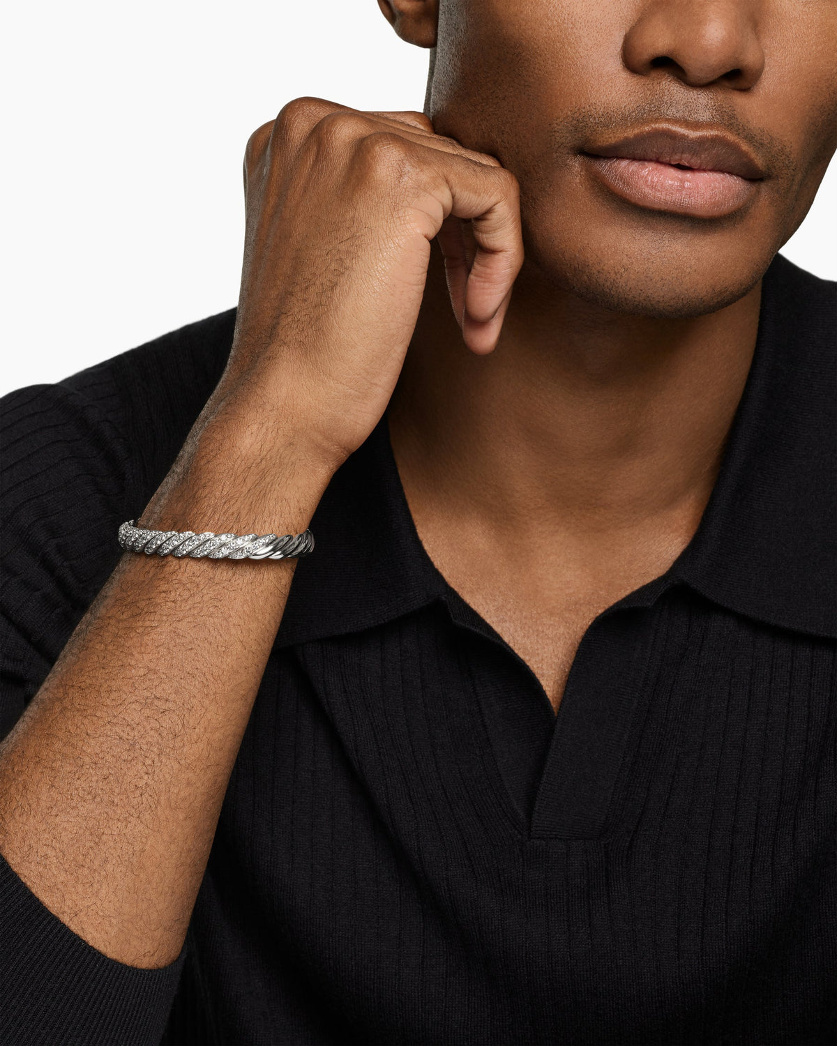 David Yurman Sculpted Cable Pavé Flex Bracelet David Yurman Men’s