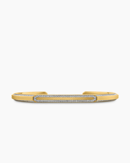 David Yurman Mens Streamline® Cuff Bracelet in 18K Yellow Gold with Diamonds, 5.5mm David Yurman Men’s