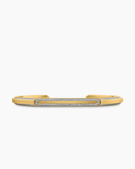 David Yurman Mens Streamline® Cuff Bracelet in 18K Yellow Gold with Diamonds, 5.5mm David Yurman Men’s