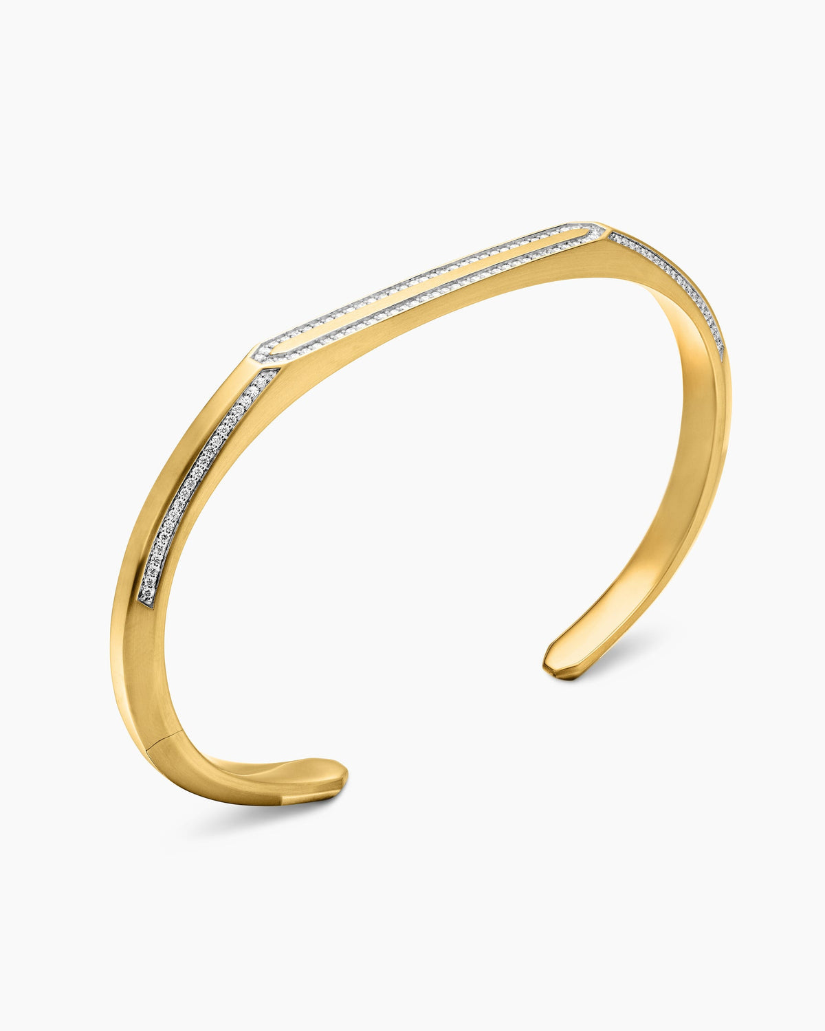 David Yurman Mens Streamline® Cuff Bracelet in 18K Yellow Gold with Diamonds, 5.5mm David Yurman Men’s