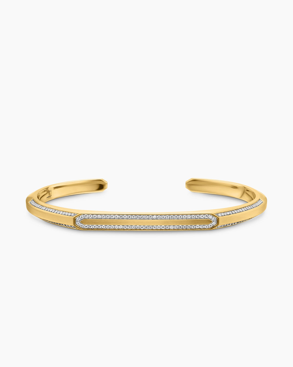 David Yurman Mens Streamline® Cuff Bracelet in 18K Yellow Gold with Diamonds, 5.5mm David Yurman Men’s