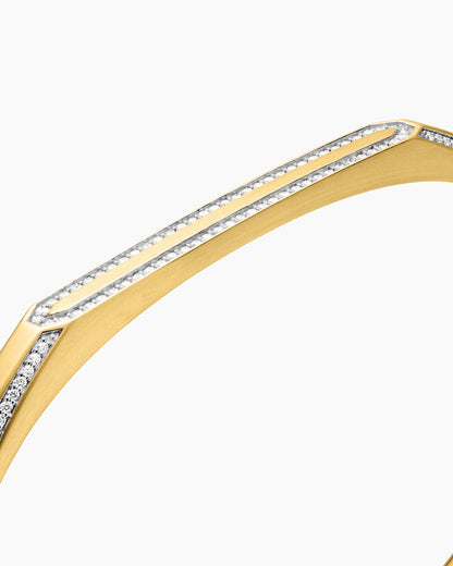 David Yurman Mens Streamline® Cuff Bracelet in 18K Yellow Gold with Diamonds, 5.5mm David Yurman Men’s