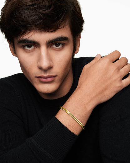 David Yurman Mens Streamline® Cuff Bracelet in 18K Yellow Gold with Diamonds, 5.5mm David Yurman Men’s