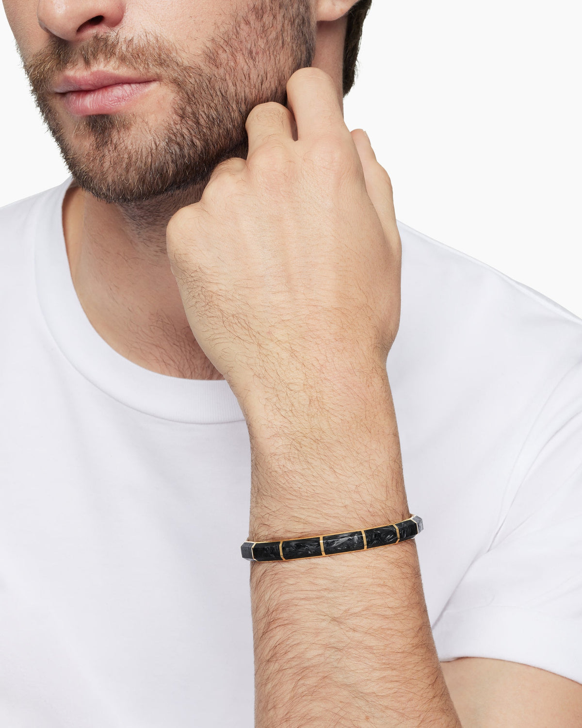 David Yurman Forged Carbon Faceted Cuff Bracelet David Yurman Men’s