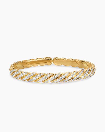 David Yurman Mens Sculpted Cable Pavé Flex Bracelet in 18K Yellow Gold, 7.5mm David Yurman Men’s