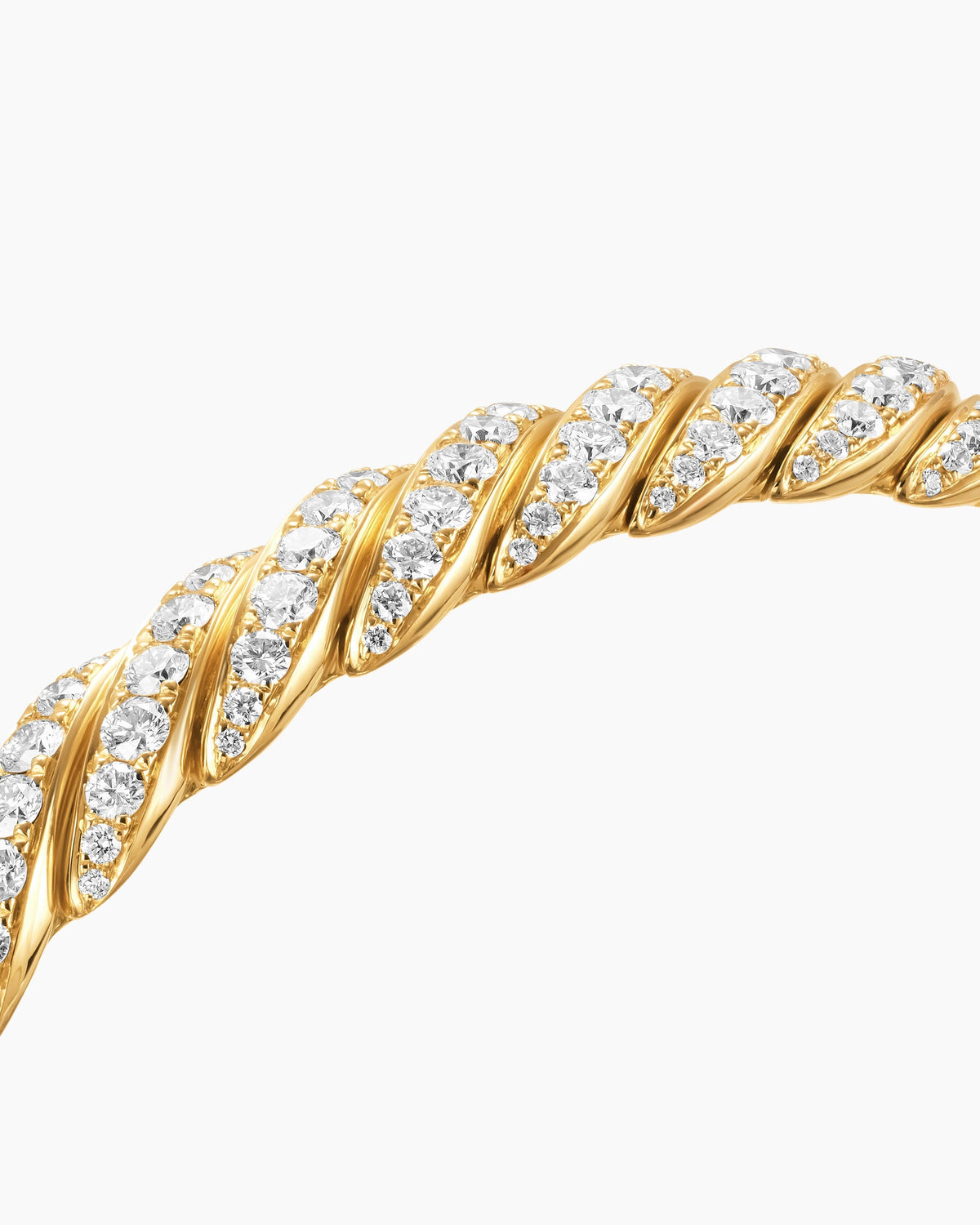 David Yurman Mens Sculpted Cable Pavé Flex Bracelet in 18K Yellow Gold, 7.5mm David Yurman Men’s