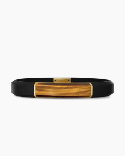 David Yurman Mens Streamline ID Rubber Bracelet with 18K Yellow Gold, 10mm David Yurman Men’s