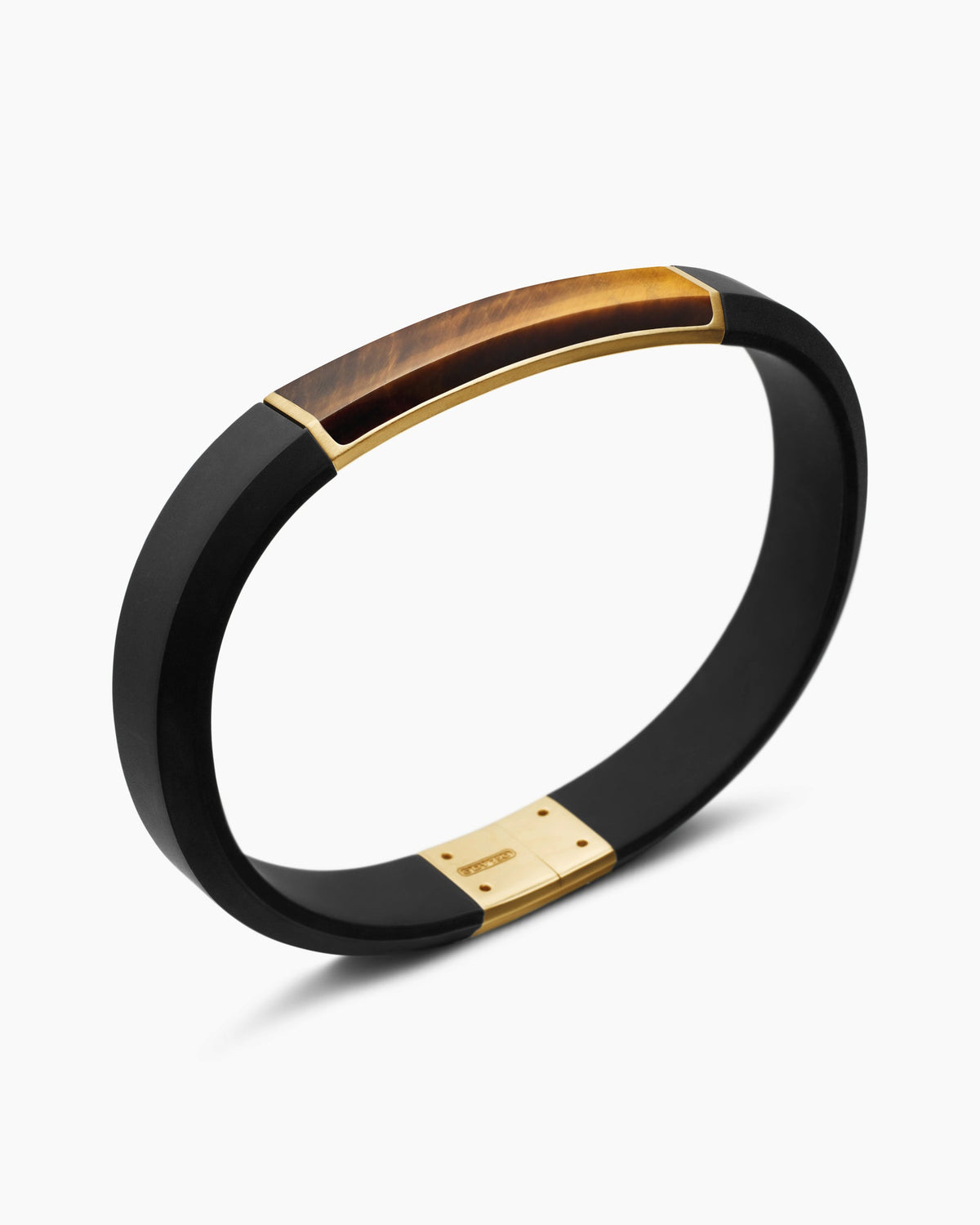 David Yurman Mens Streamline ID Rubber Bracelet with 18K Yellow Gold, 10mm David Yurman Men’s