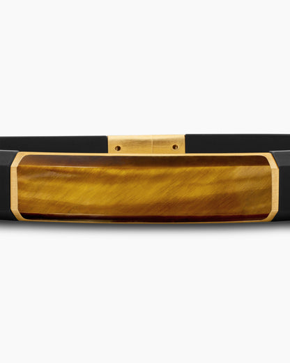 David Yurman Mens Streamline ID Rubber Bracelet with 18K Yellow Gold, 10mm David Yurman Men’s