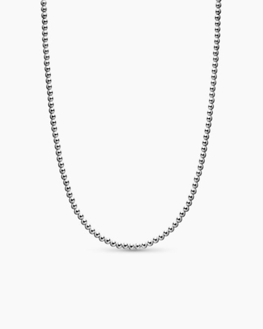 David Yurman Mens Spiritual Beads Metal Bead Necklace in Sterling Silver, 4mm David Yurman Men’s