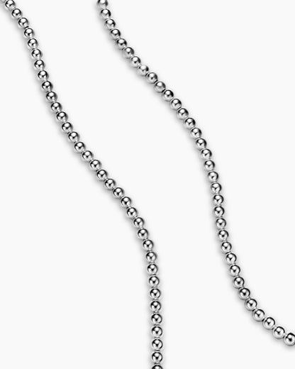 David Yurman Mens Spiritual Beads Metal Bead Necklace in Sterling Silver, 4mm David Yurman Men’s