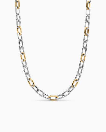 David Yurman Mens DY Madison Chain Necklace in Sterling Silver with 18K Yellow Gold, 8.5mm David Yurman Men’s