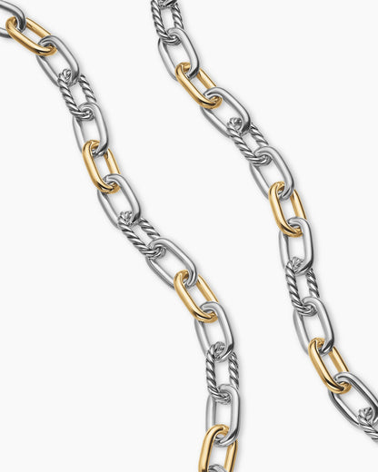 David Yurman Mens DY Madison Chain Necklace in Sterling Silver with 18K Yellow Gold, 8.5mm David Yurman Men’s