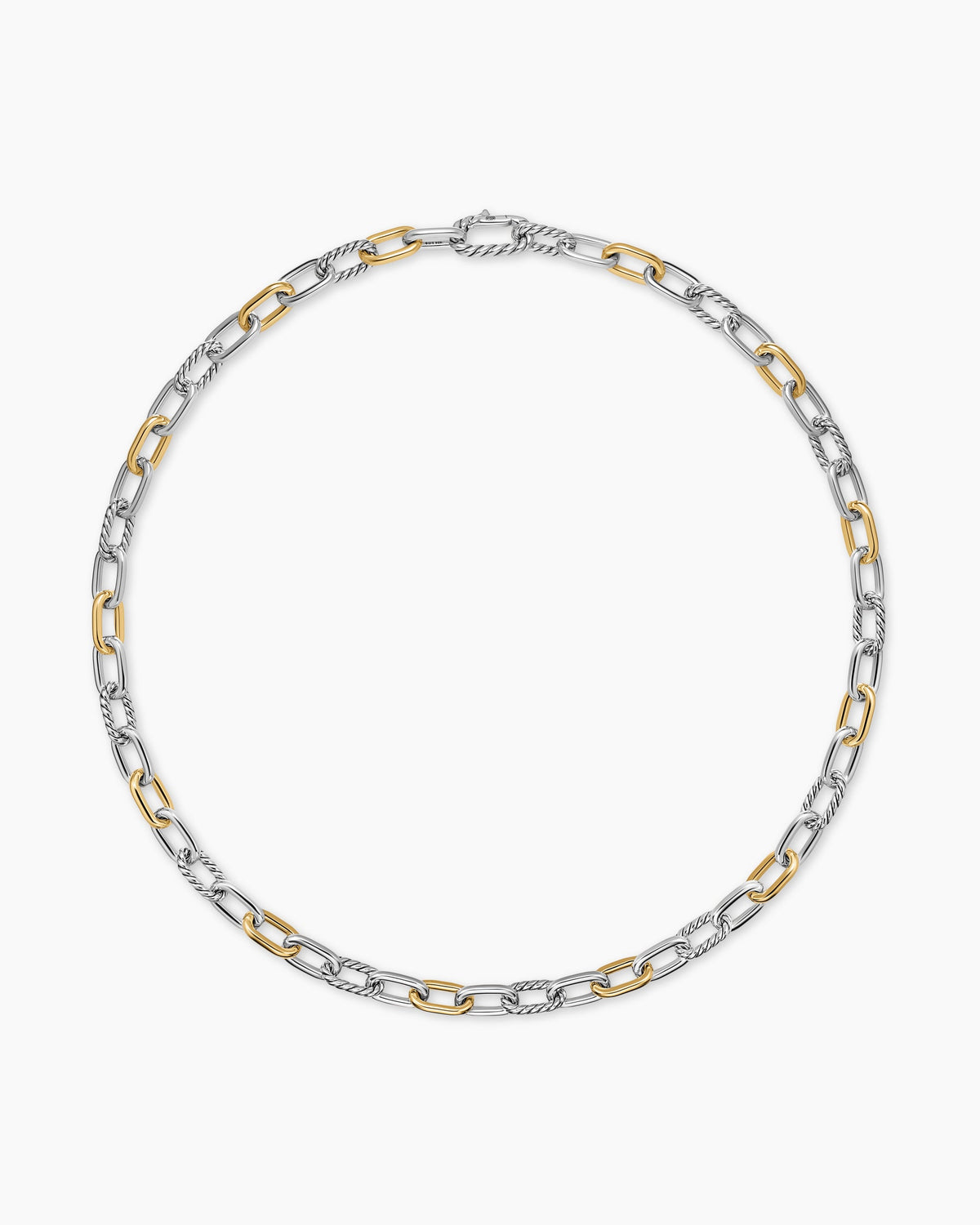 David Yurman Mens DY Madison Chain Necklace in Sterling Silver with 18K Yellow Gold, 8.5mm David Yurman Men’s