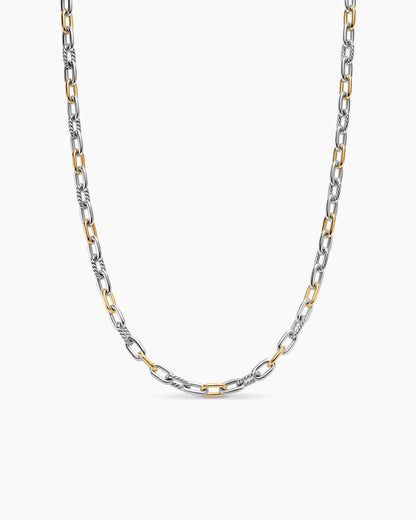 David Yurman Mens DY Madison Chain Necklace in Sterling Silver with 18K Yellow Gold, 6mm David Yurman Men’s