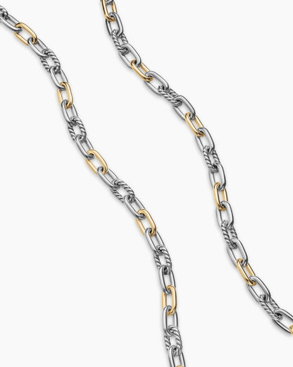 David Yurman Mens DY Madison Chain Necklace in Sterling Silver with 18K Yellow Gold, 6mm David Yurman Men’s