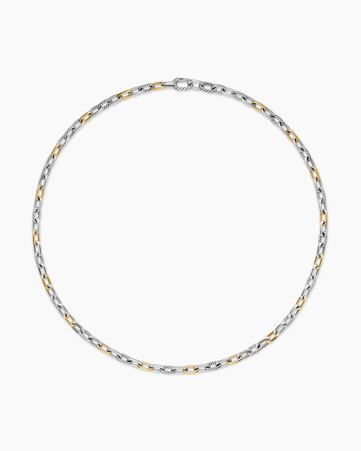 David Yurman Mens DY Madison Chain Necklace in Sterling Silver with 18K Yellow Gold, 6mm David Yurman Men’s