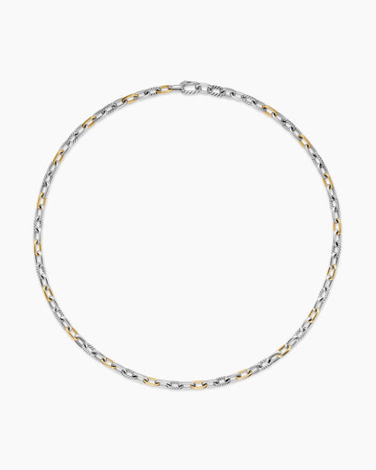 David Yurman Mens DY Madison Chain Necklace in Sterling Silver with 18K Yellow Gold, 6mm David Yurman Men’s