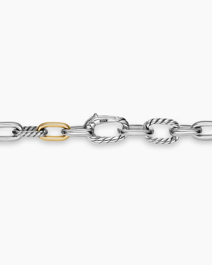 David Yurman Mens DY Madison Chain Necklace in Sterling Silver with 18K Yellow Gold, 6mm David Yurman Men’s