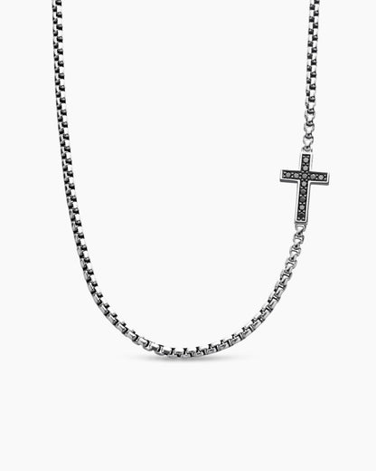 David Yurman Mens Cross Station Necklace in Sterling Silver, 3.4mm David Yurman Men’s
