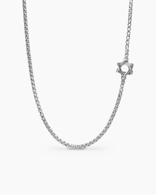 David Yurman Mens Star of David Station Necklace in Sterling Silver, 3.6mm David Yurman Men’s