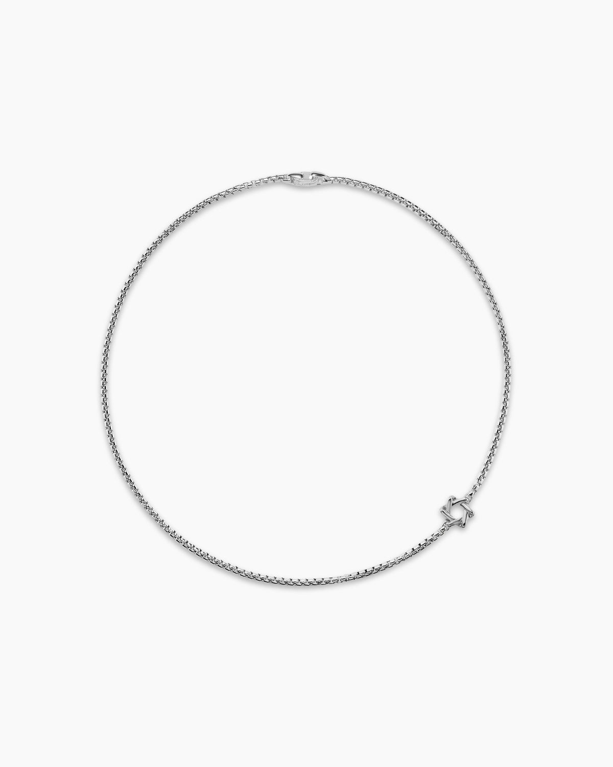 David Yurman Mens Star of David Station Necklace in Sterling Silver, 3.6mm David Yurman Men’s