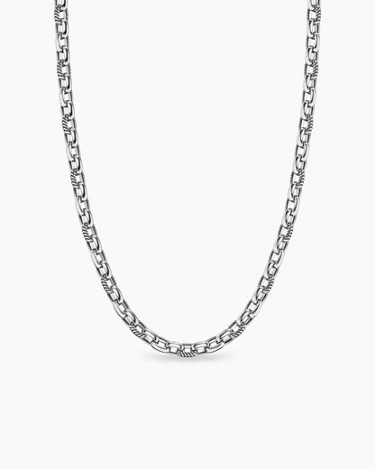 David Yurman Mens Chevron Oval Link Necklace in Sterling Silver, 7mm David Yurman Men’s