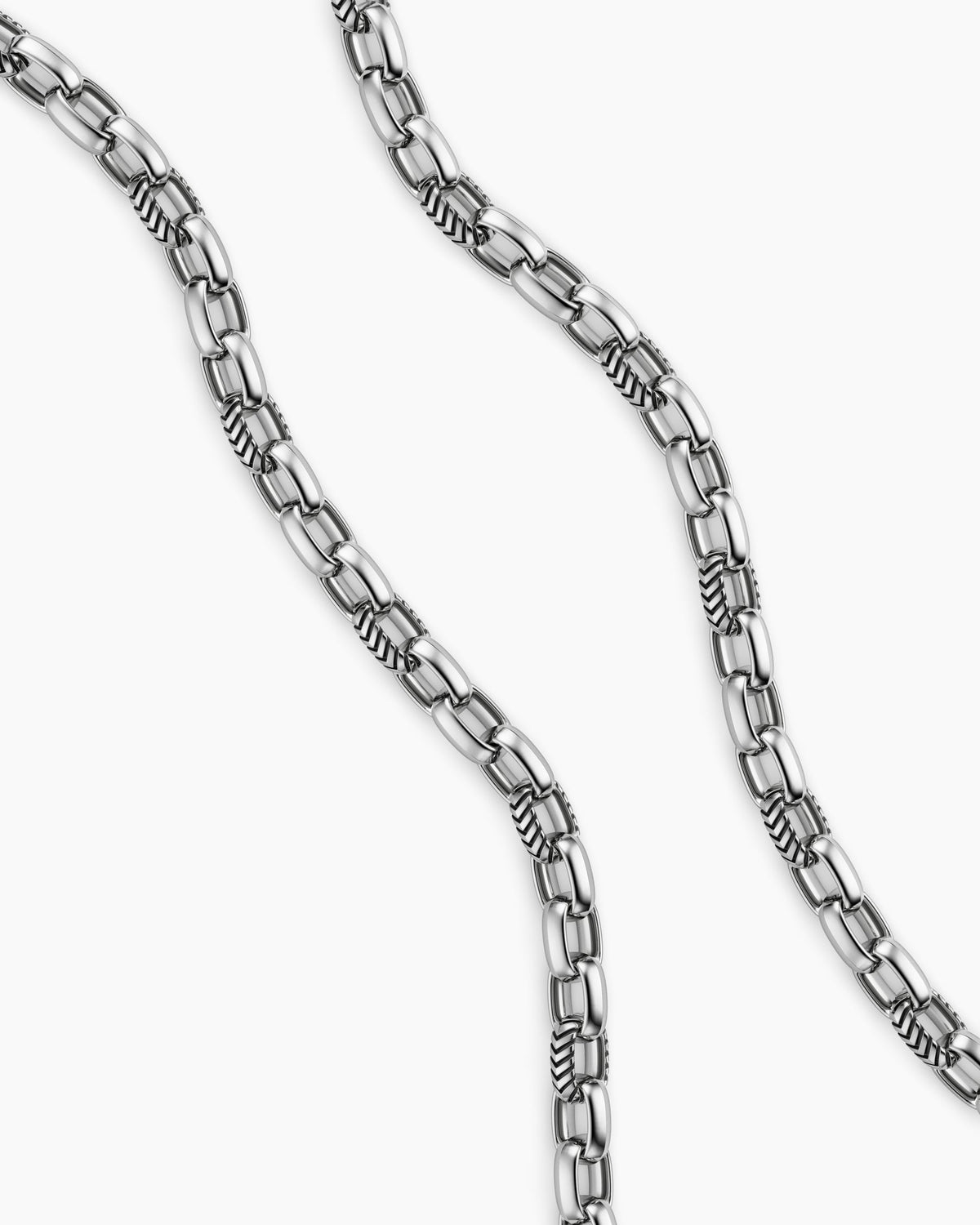 David Yurman Mens Chevron Oval Link Necklace in Sterling Silver, 7mm David Yurman Men’s