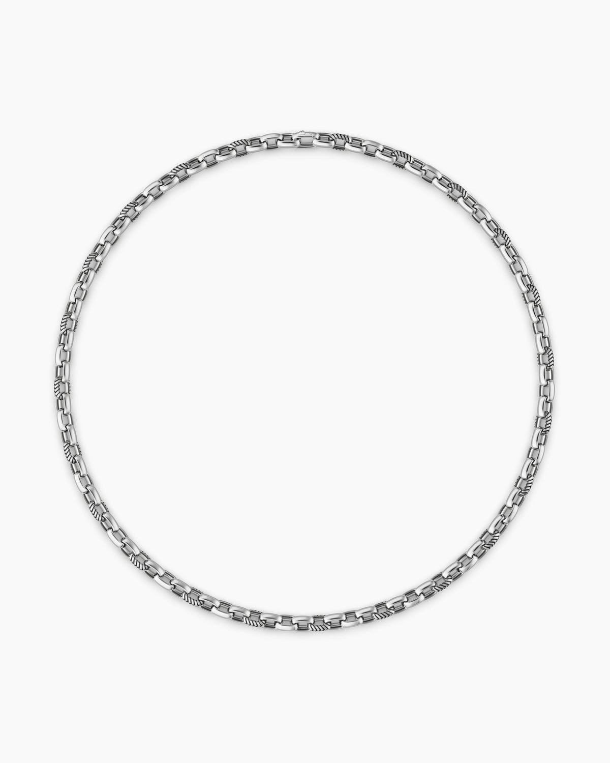 David Yurman Mens Chevron Oval Link Necklace in Sterling Silver, 7mm David Yurman Men’s