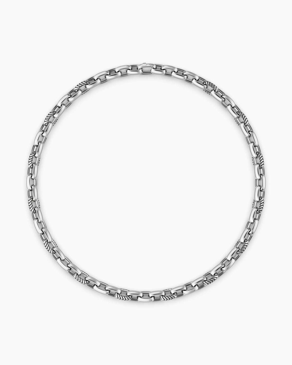 David Yurman Mens Chevron Oval Link Necklace in Sterling Silver, 10mm David Yurman Men’s