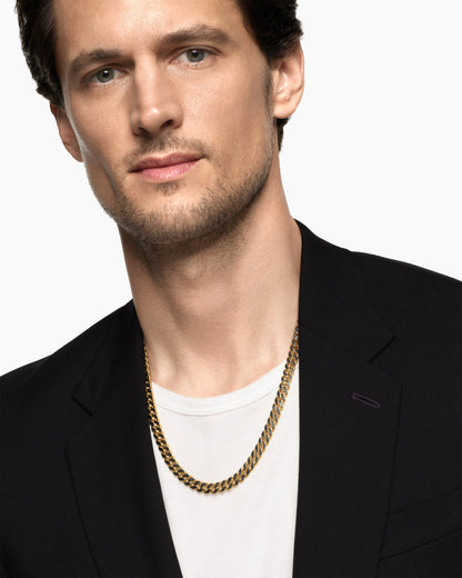 David Yurman Mens Curb Chain Necklace in 18K Yellow Gold, 8mm David Yurman Men’s