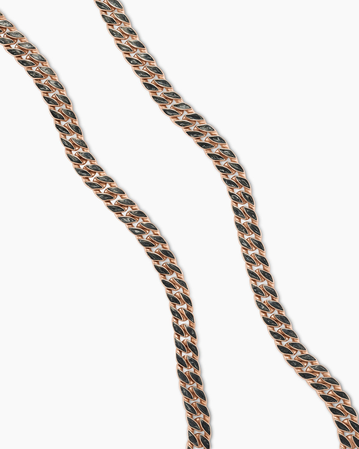 David Yurman Mens Curb Chain Necklace in 18K Rose Gold with Diamonds, 8mm David Yurman Men’s
