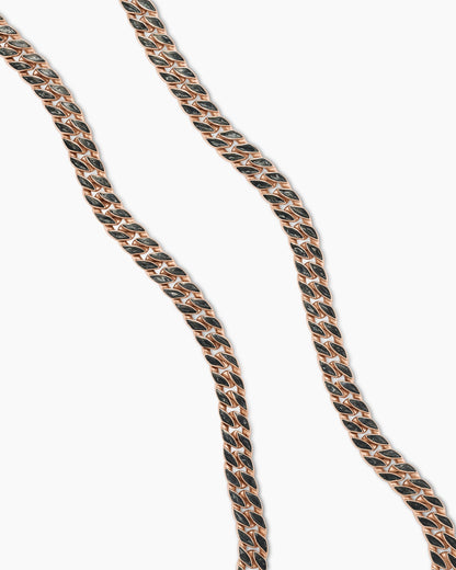 David Yurman Mens Curb Chain Necklace in 18K Rose Gold with Diamonds, 8mm David Yurman Men’s