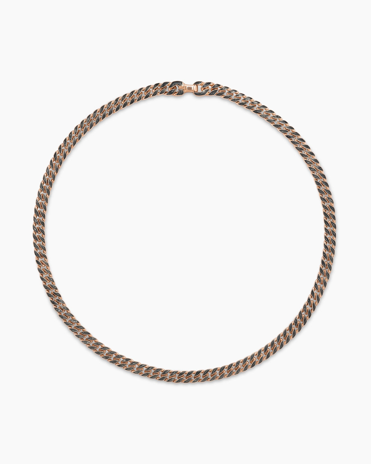 David Yurman Mens Curb Chain Necklace in 18K Rose Gold with Diamonds, 8mm David Yurman Men’s