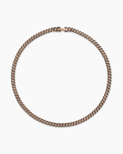 David Yurman Mens Curb Chain Necklace in 18K Rose Gold with Diamonds, 8mm David Yurman Men’s