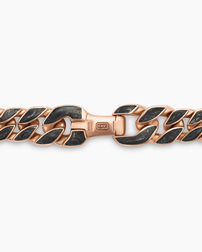 David Yurman Mens Curb Chain Necklace in 18K Rose Gold with Diamonds, 8mm David Yurman Men’s