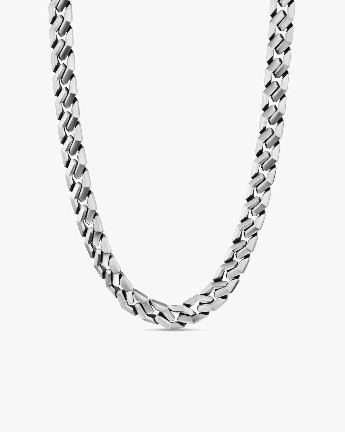 David Yurman Men's Curb Chain Angular Link Necklace in Sterling Silver, 11mm David Yurman Men’s