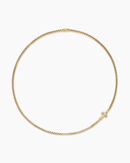 David Yurman Mens Cross Station Necklace in 18K Yellow Gold, 3.4mm David Yurman Men’s