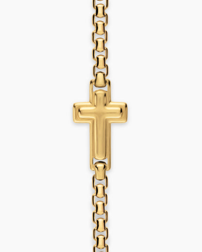 David Yurman Mens Cross Station Necklace in 18K Yellow Gold, 3.4mm David Yurman Men’s