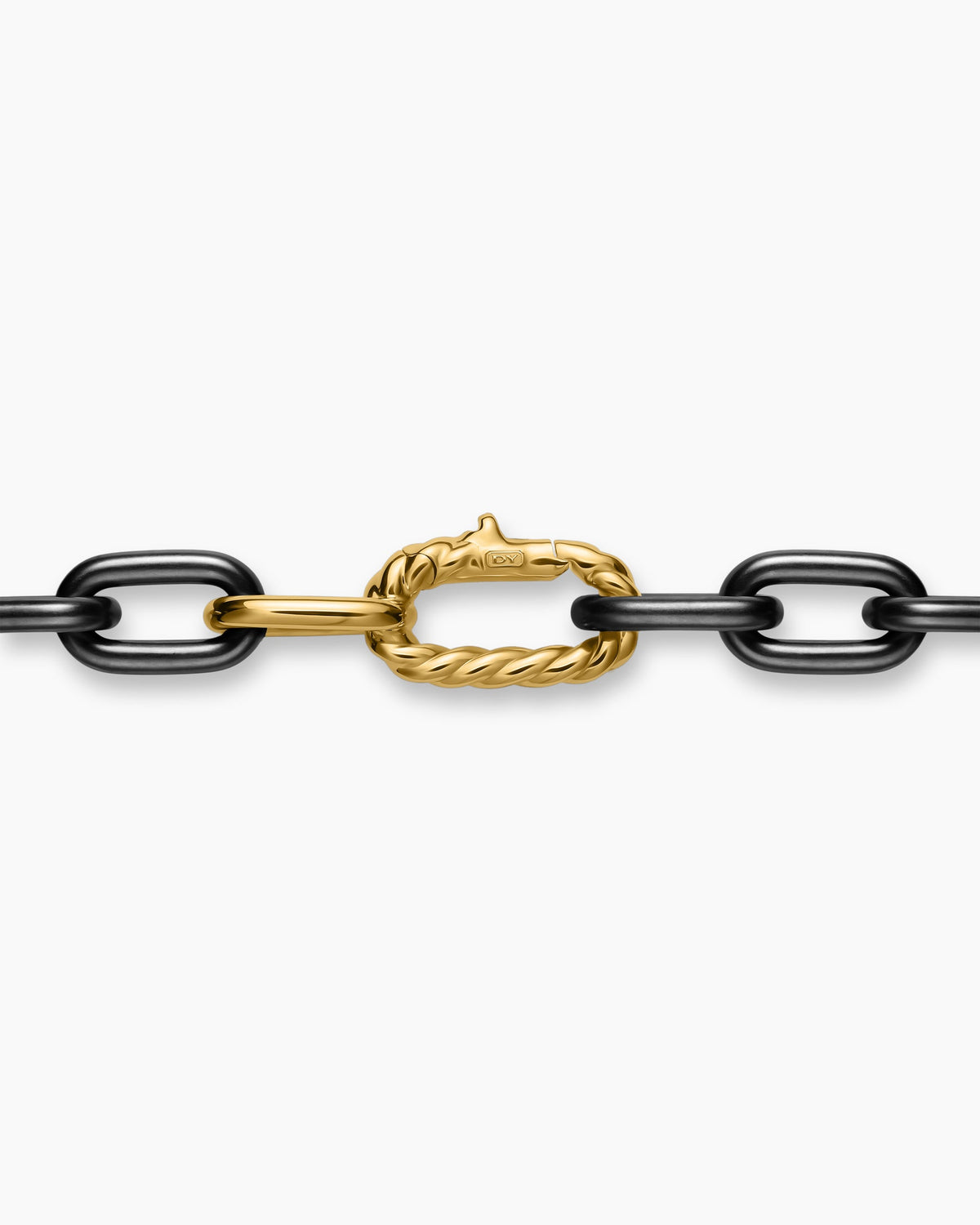 David Yurman Mens DY Madison Chain Necklace in Black Titanium with 18K Yellow Gold, 8.5mm David Yurman Men’s