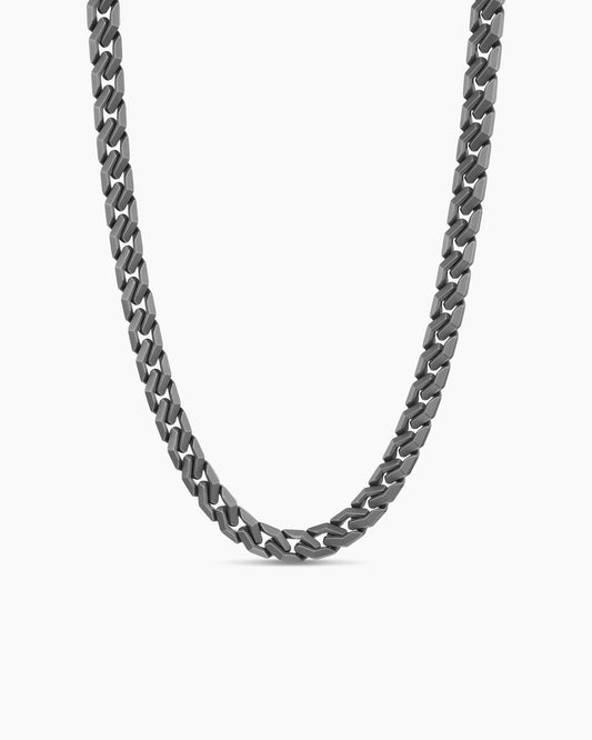 David Yurman Men's Curb Chain Angular Link Necklace in Anthracite Titanium, 8.7mm David Yurman Men’s