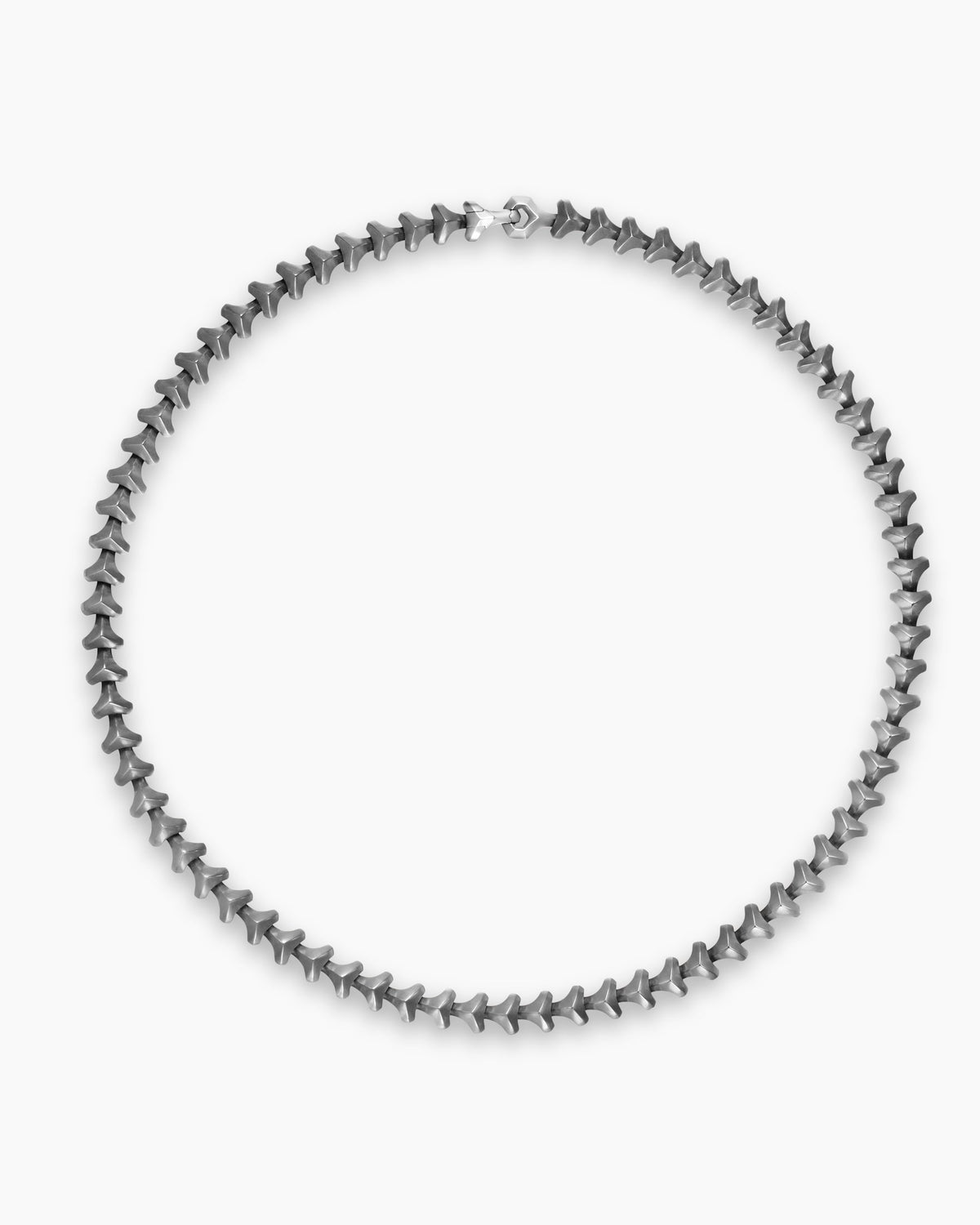David Yurman Mens Armory Necklace in Anthracite Titanium with Sterling Silver, 9.5mm David Yurman Men’s